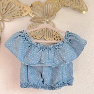 Chambray Polkadot Top